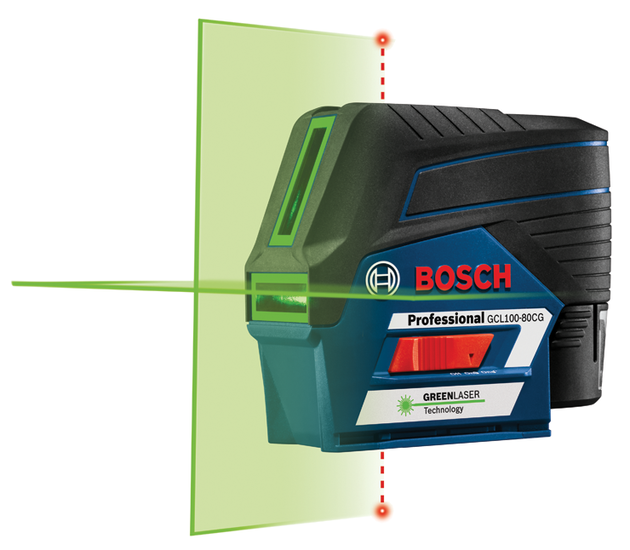 12V Max Connected Green-Beam Cross-Line Laser with Plumb Points