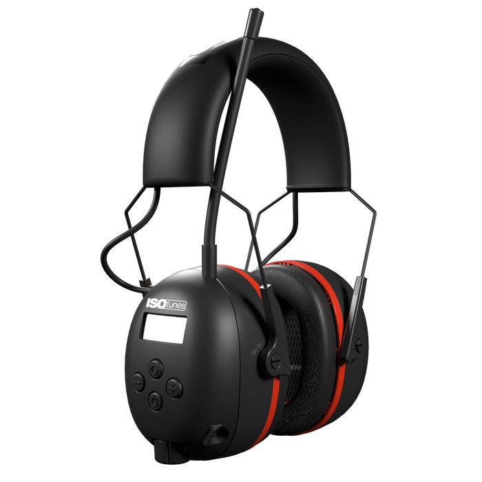 AIR DEFENDER AM/FM Earmuff - Black/Safety Red