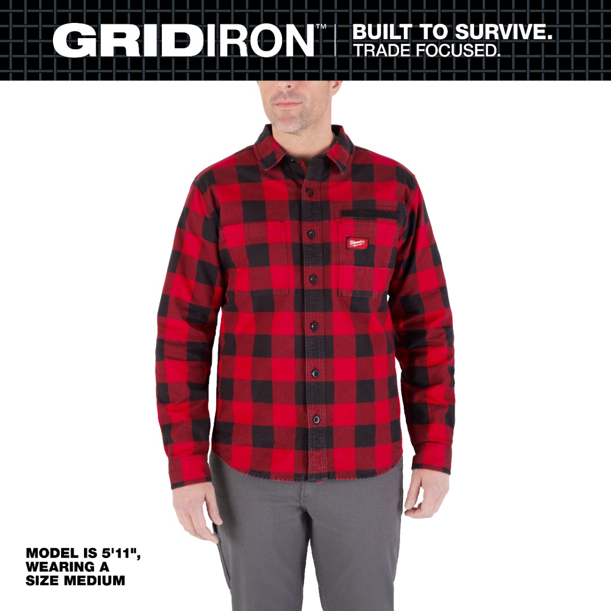 RED GRIDIRON™ Flannel Shirt - 3X-Large