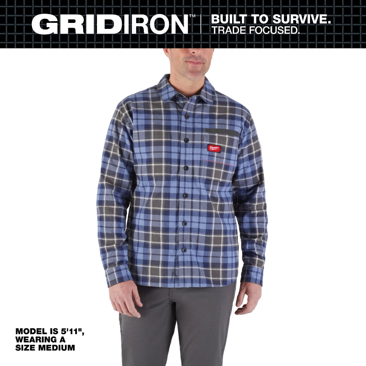 BLUE GRIDIRON™ Flannel Shirt - 2X-Large