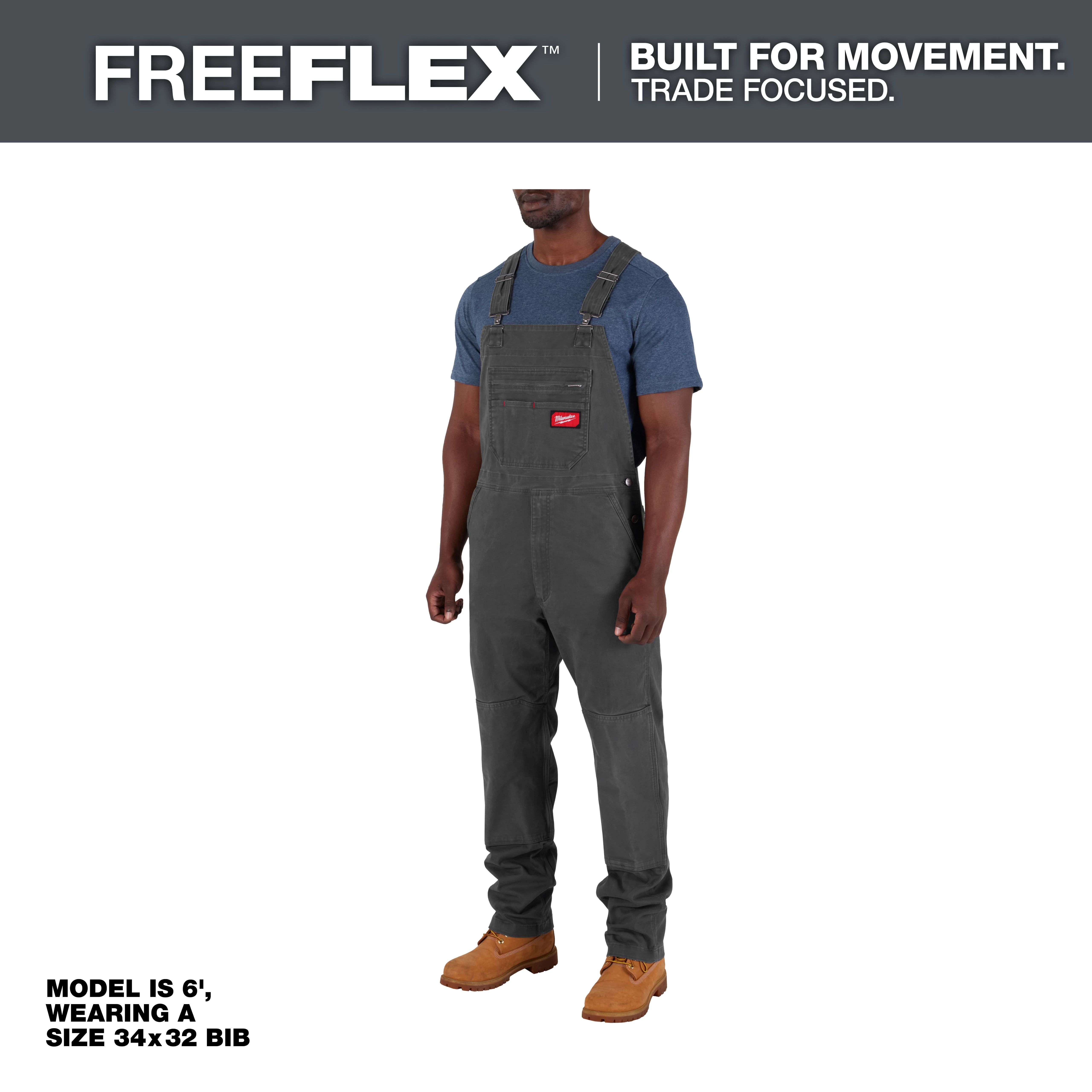 FREEFLEX™ Unlined Bib Overalls - Gray - 32x32