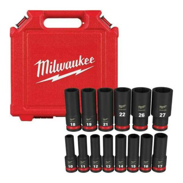14PC SHOCKWAVE Impact Duty™ 1/2" Drive Metric Deep 6 Point Socket Set