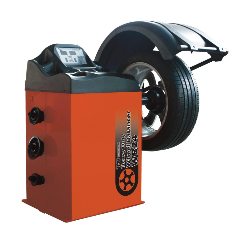 Self-Calibrating Wheel Balancer with Protection Hood, 10"-24" Rim Diameter, Computerized, +/- 1 g of Accuracy, ALU Balancing Modes