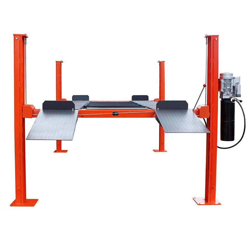 4-Post Auto Lift, 9,000 lb Lift Capacity, 77" Rise, Removable Ramp, CETL Certified Power Unit