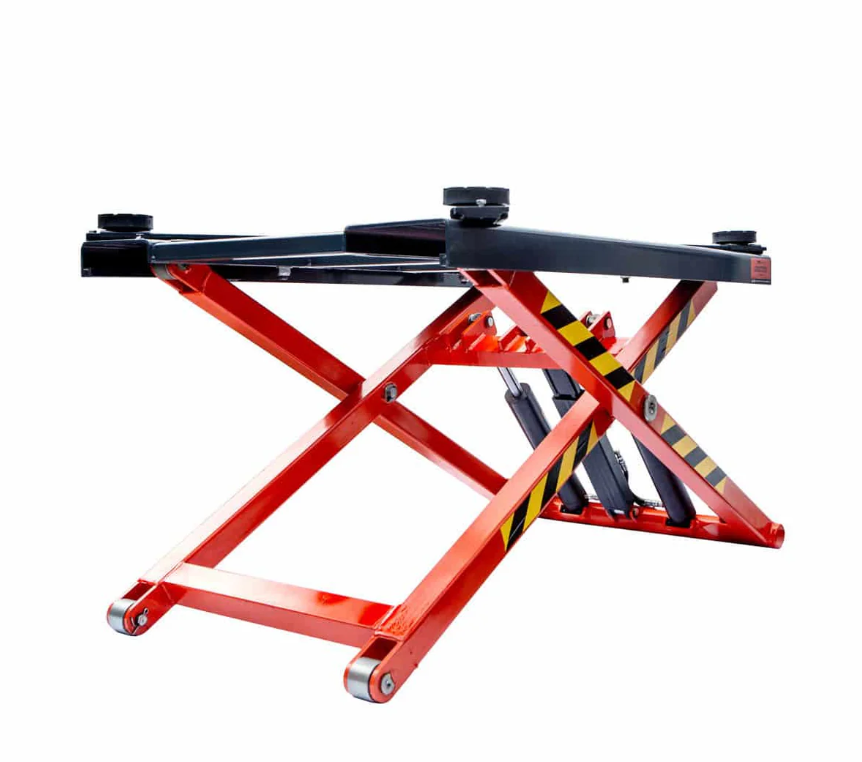 Mid-Rise Portable Automotive Scissor Lift, 6000 lb Lift Capacity, 48" Lift Height, Single-Point Lock Release