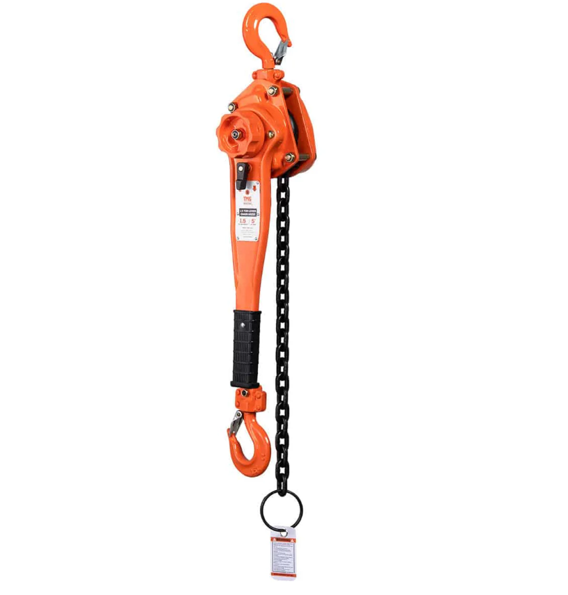 1.5 Ton 5' Lift Lever Chain Hoist, Twin Pawl Brakes, ASME B30.21