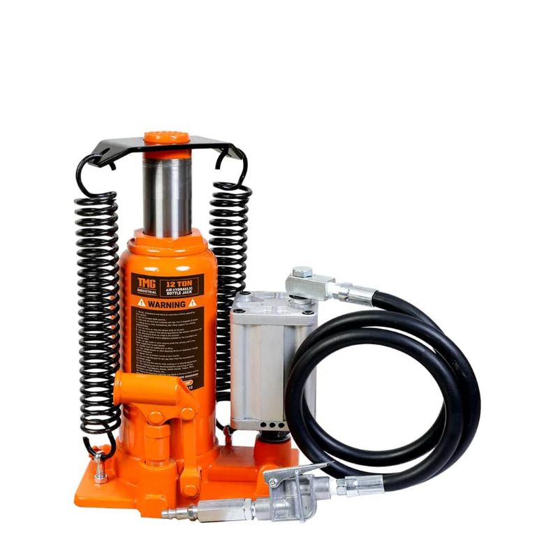 12 Ton Air Hydraulic Bottle Jack, Manual & Pneumatic Control, Double Springs, 20" Lift Height