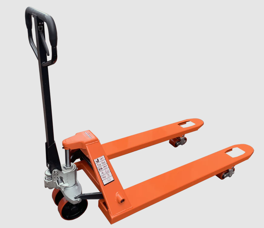 Qty of (6) 5500-lb Pallet Jack Truck, 27" x 48" Forks, 210° Steering Arc, 3'' Clearance