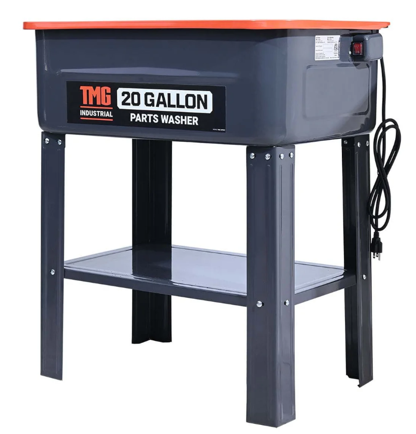 20 Gallon Parts Washer, 5’ Power Cord, 120V Pump, 4 GPM Flow