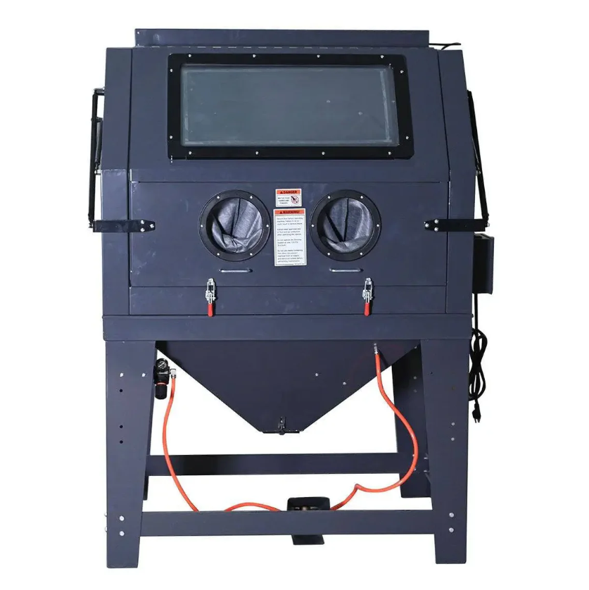 265 Gallon/990L Commercial Cabinet Sandblaster, Vacuum Filtration System, Oversized View Window, 125 PSI, 24 CFM