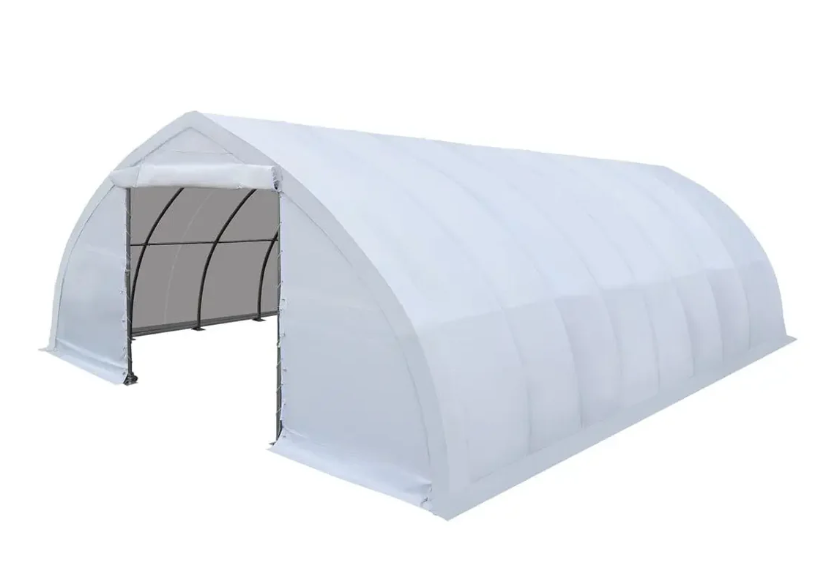 30' x 40' Peak Ceiling Storage Shelter with Heavy Duty 11 oz PE Cover & Drive Through Doors