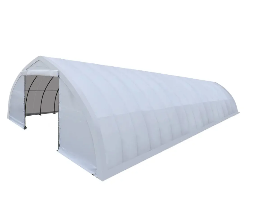 30' x 60' Peak Ceiling Storage Shelter with Heavy Duty 11 oz PE Cover & Drive Through Doors