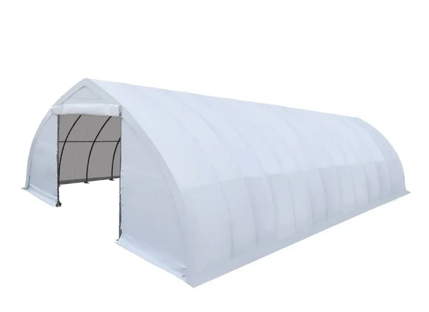 30' x 60' Peak Ceiling Storage Shelter with Heavy Duty 17 oz PVC Cover & Drive Through Doors