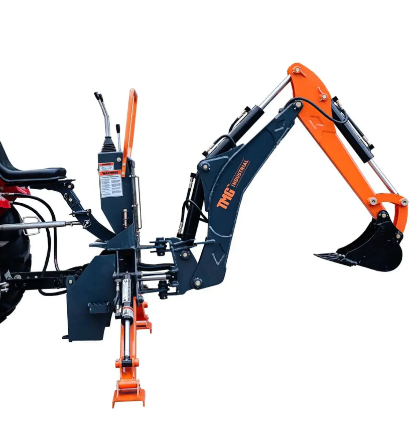 6-FT 3-Point Hitch Swing Backhoe Attachment, 12" Bucket Included, 20-65 HP Tractor, 97" High Reach
