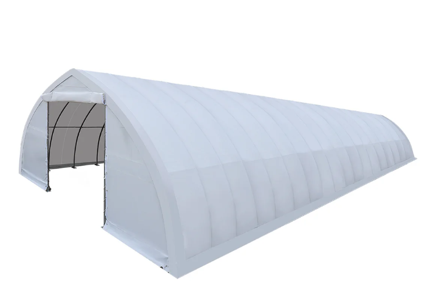 30' x 80' Peak Ceiling Storage Shelter with Heavy Duty 17 oz PVC Cover & Drive Through Doors, TMG-ST3082V