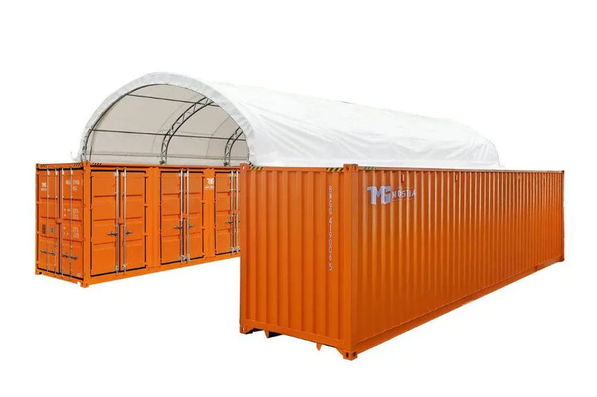 Pro Series 20' x 40' Dual Truss Container Shelter with Heavy Duty 17 oz PVC Cover