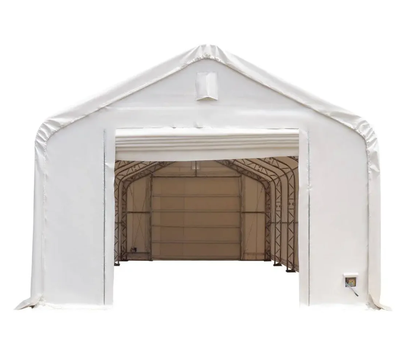 Pro Series 20' x 40' Dual Truss Storage Shelter with Heavy Duty 17 oz PVC Cover & Drive Through Doors TMG-DT2041-PRO