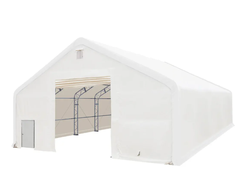 40' x 60' Dual Truss Storage Shelter with Heavy Duty 21 oz PVC Cover & Drive Through Doors