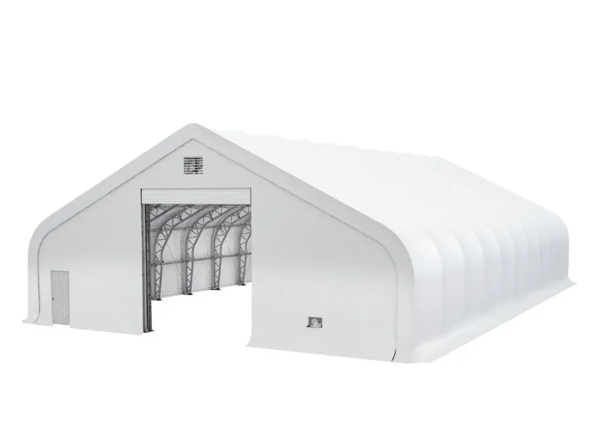 Pro Series 50' x 80' Dual Truss Storage Shelter with Heavy Duty 32 oz PVC Cover & Drive Through Doors