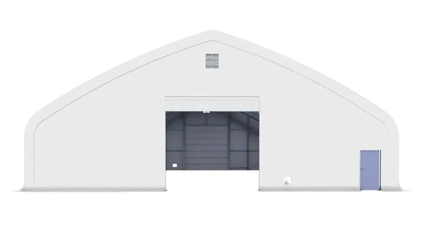 Pro Series 70' x 120' Dual Truss Storage Shelter with Heavy Duty 32 oz PVC Cover & Drive Through Doors