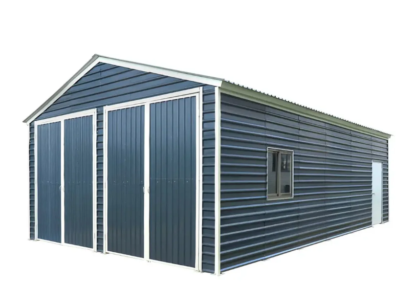 20’ x 30’ Metal Garage Shed, 9' High Double Front Doors, 13’ Peak, 600 Sq-Ft 