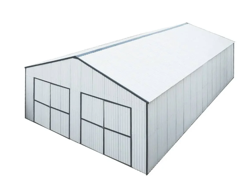 30’ x 40’ Metal Garage Shed, 11' High Double Front Doors, 17’ Peak, 1260 Sq-Ft