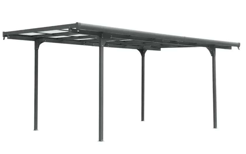 10' X 16' Aluminum Carport Structure with 6 mm Polycarbonate Clear Roof