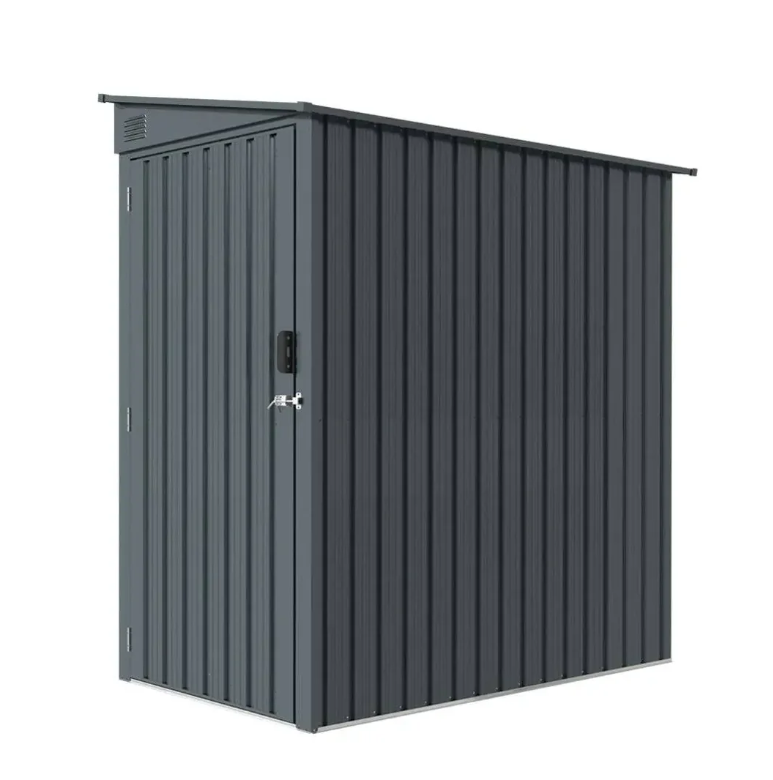 3’ x 6’ Galvanized Metal Pent Shed, 29 GA Corrugated Metal, 75" Upper edge