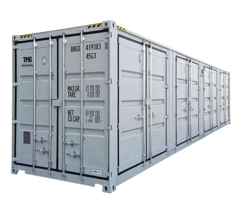 40-Foot High Cube Shipping Container with 4 Side Doors – One-Way Use Sea Can