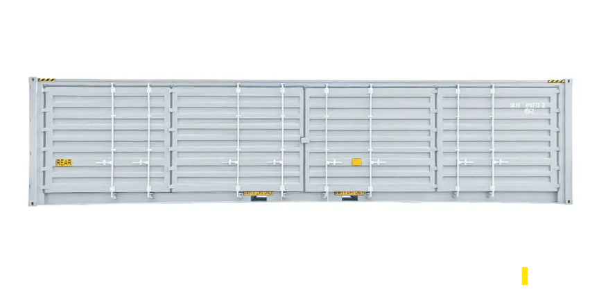 40' High Cube Shipping Container with Full Side-Opening Door – One-Way Use