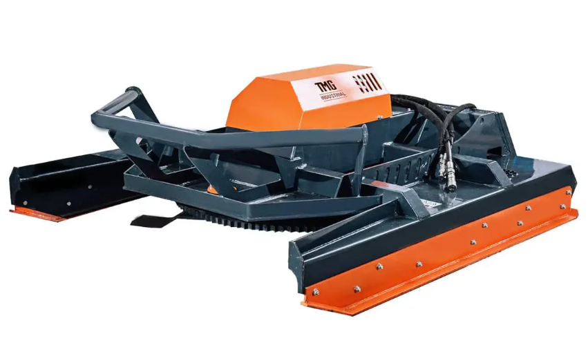 72" Extreme Heavy-Duty Skid Steer Brush Cutter, Open Front Push Bar, 27-35 GPM, Drop Down Profile Blades