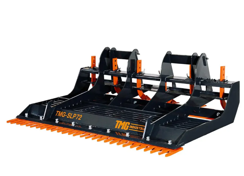 72" Skid Steer Land Plane, 6 Adjustable Ripper Teeth, Reversible Planer Comb, Grading, Spreading & Leveling