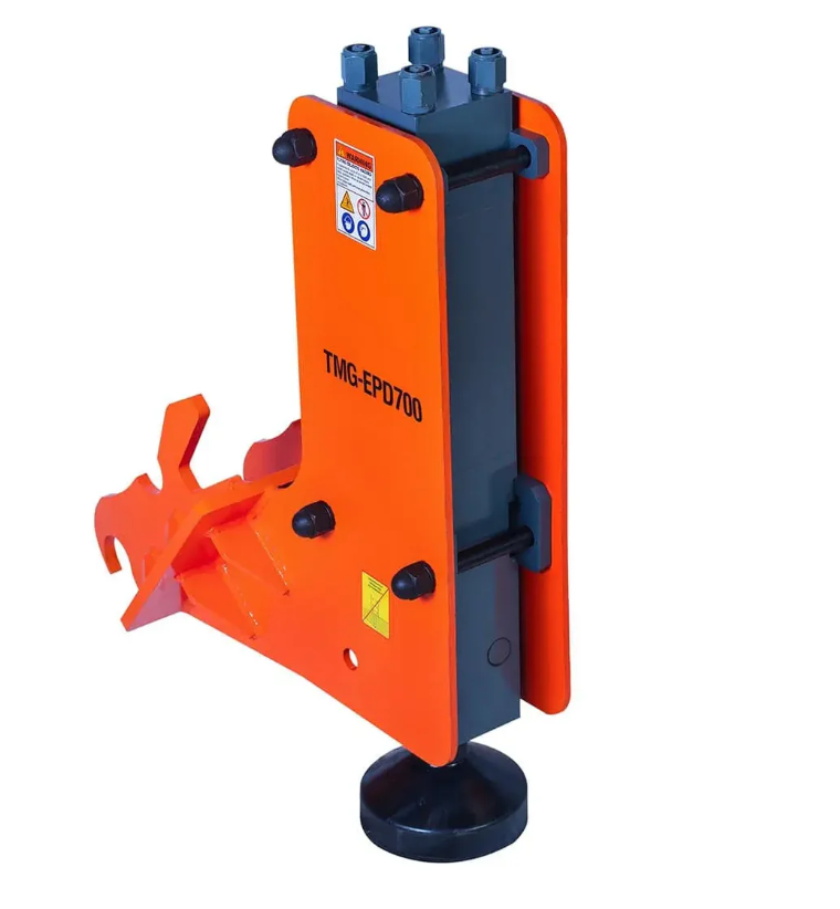 Excavator Hydraulic Post Pounder, Post Driver, 8" Post Diameter, 700 Ft-lb Energy