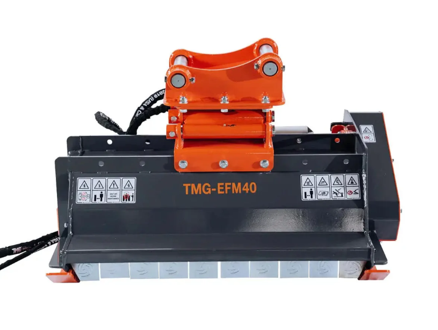 TMG Industrial 40" Excavator Brush Flail Mower, 6 to 8-ton Carrier, 16-21 GPM