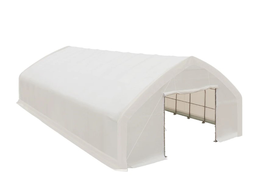 30' x 50' Straight Wall Peak Ceiling Storage Shelter with Heavy Duty 17 oz PVC Cover