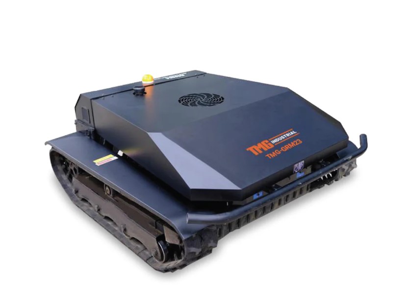 36" All-Terrain Remote Lawn Mower, 23 HP Gas Engine, Crawler Tracks for Slopes and Rough Terrain