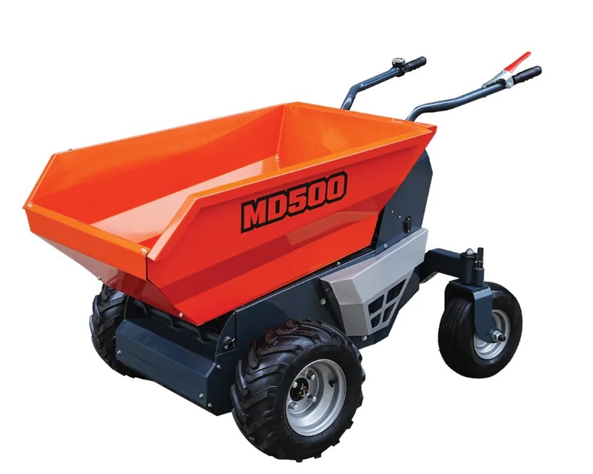 1100 lb Wheeled Dumper, Hydraulic Tipping,1.3 HP/48V Motor, 10 Hr Battery Life