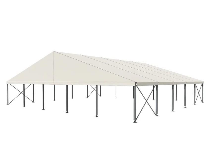 82' Wide Clear Span A-Frame Tent, Aluminum Frame - White