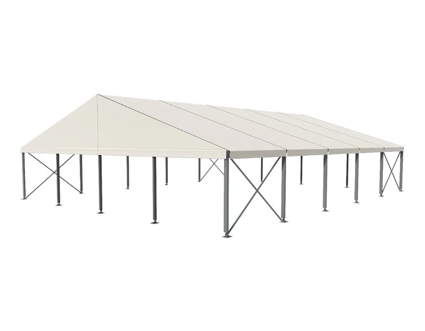66' Wide 100' Long Clear Span A-Frame Tent, Aluminum Frame - White