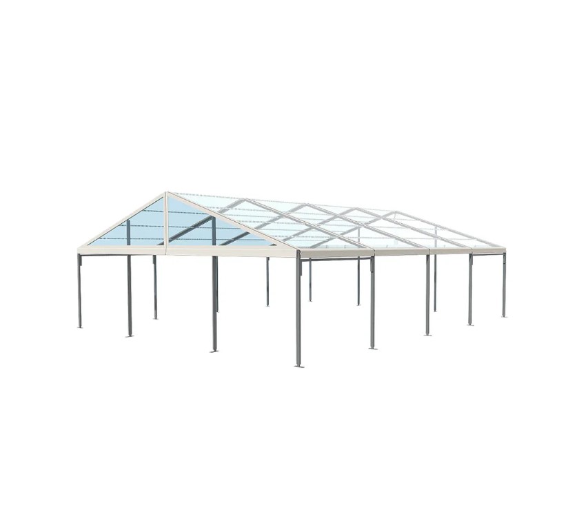 33' Wide 60' Long Clear Span A-Frame Tent, Aluminum Frame - Clear