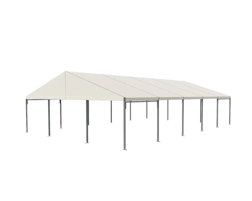 33' Wide 60' Long Clear Span A-Frame Tent, Aluminum Frame - White