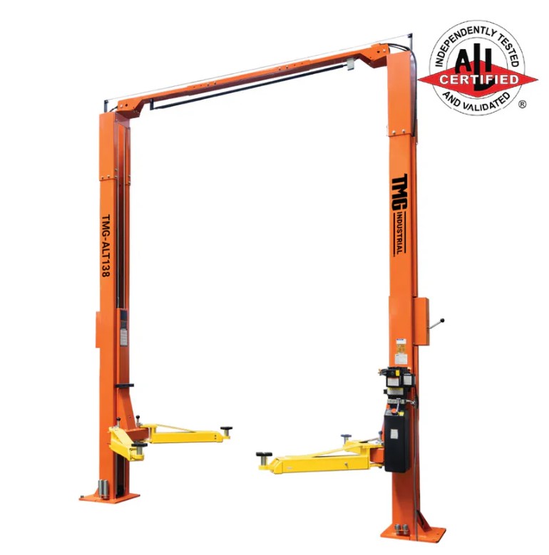 ALI Certified 10,000 lb Two-Post Overhead Auto Lift, Symmetric Arms, 79" Lift Height, 166" Cross Beam