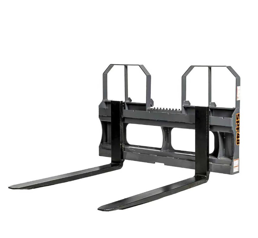 48" Pallet Fork for Skid Steer, Heavy Duty Class II Forks, 4,200 lbs Capacity and Wide Guard