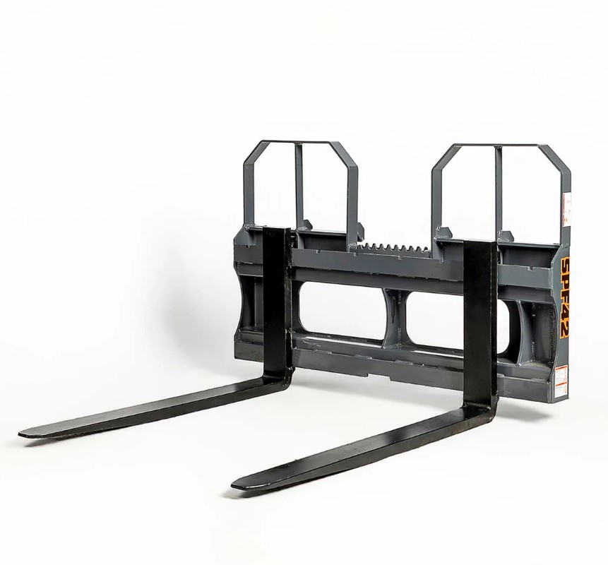 42" Pallet Fork for Skid Steer, Heavy Duty Class II Forks, 4,200 lbs Capacity and Wide Guard