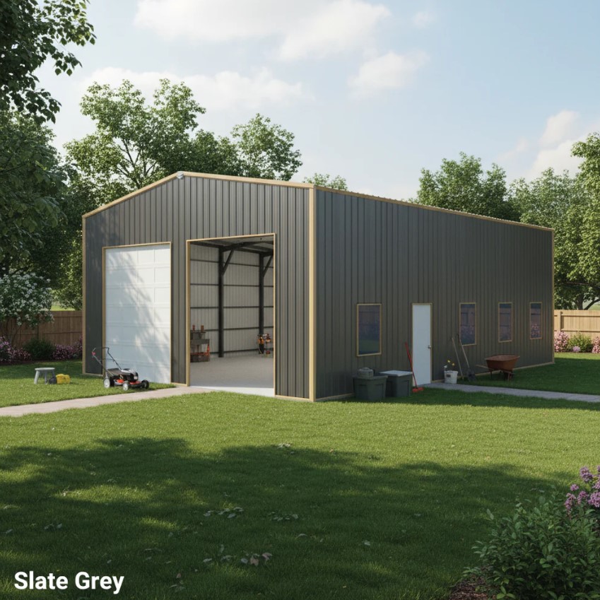Snow Series 25' x 30' x 14' Commercial Warehouse Steel Building, Pre-Engineered to 85 PSF Snow Rated, Shop Drawings Provided, Fabricated in Canada