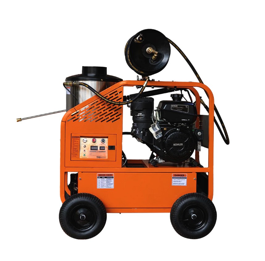 4000 PSI Hot Water Pressure Washer with 85' Hose Reel, 14 HP Kohler Engine 
