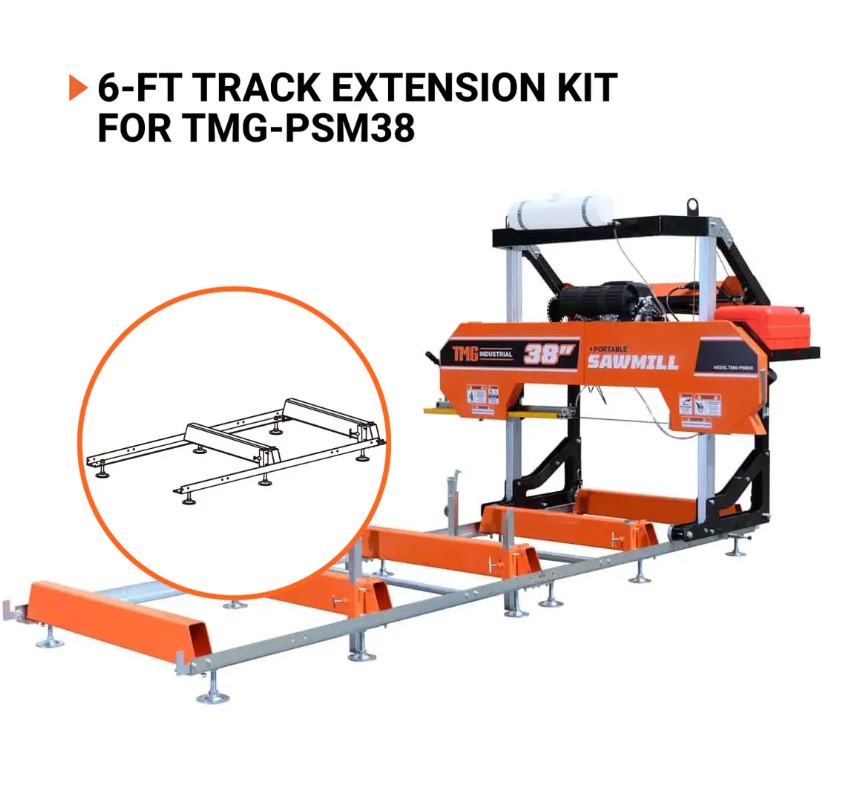 6'5" (1950 mm) Track Extension Kit for TMG-PSM38 Portable Sawmill
