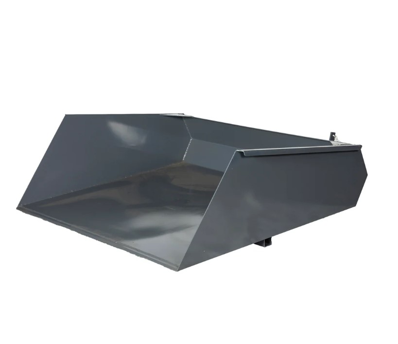 Forklift Snow Bucket, 64” x 55” Work Capacity, 90° Dump Angle, Beveled Edge Design