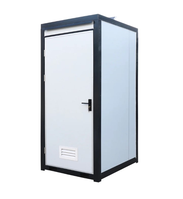 4' Portable Washroom with Ceramic Toilet, Sink and Solar Powered Exhaust Fan