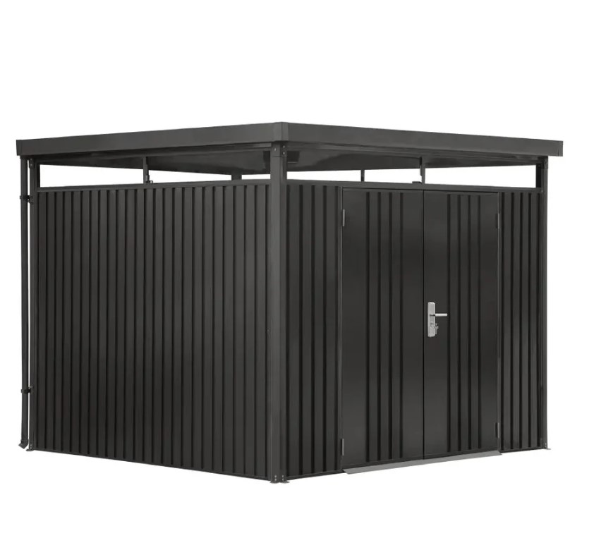 TMG Heavy Series™ 9' x 9' Galvanized Metal Shed, Skylight windows, 59" x 70" Door Opening